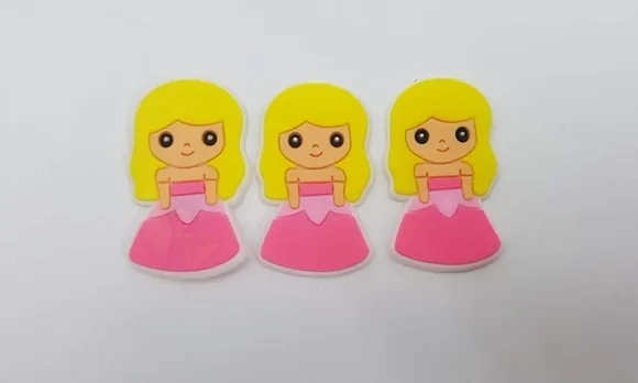 Aplique da Bela Adormecida Emborrachado de 4cm - 7 Unidades