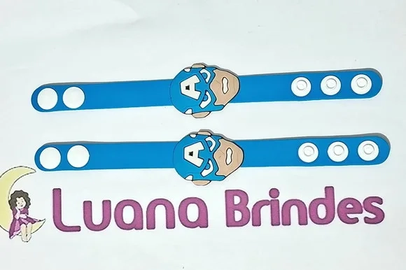 Pulseira Super Heróis Emborrachado Pacotes com 3 Unidades