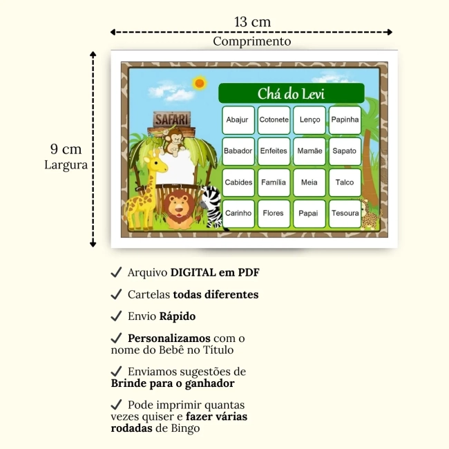 Bingo Chá de Bebê Menino Pdf Para Imprimir