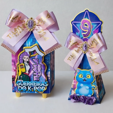 Caixa Luxo Tema Guerreiras K-Pop Lembrancinha Premium  - 20 unidades Infantil