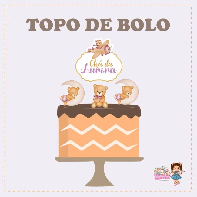 Kit Festa Só Um Bolinho CHÁ DE BEBÊ ROSA - Decoração de Festa