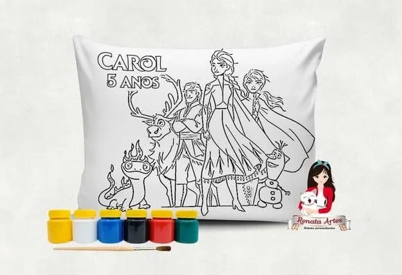 Almofada com Tinta para Colorir Frozen 2
