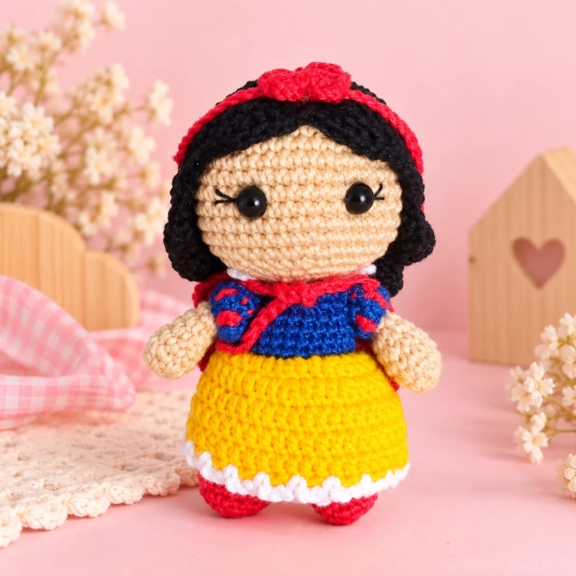 Boneca Princesa em Amigurumi 14 cm | Escolha o Modelo