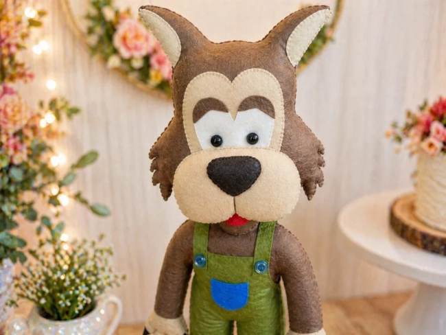 Lobo Mau Chapeuzinho Vermelho Decoração Festa Temática Feltro