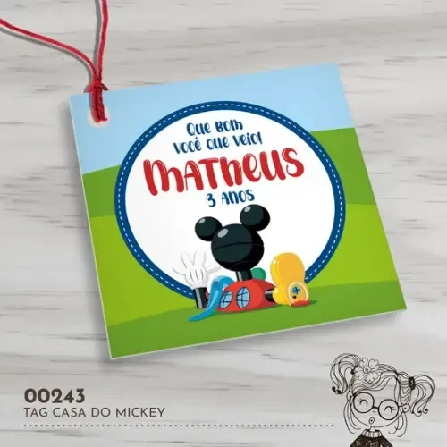 Tag Quadrada Casa do Mickey - 00243
