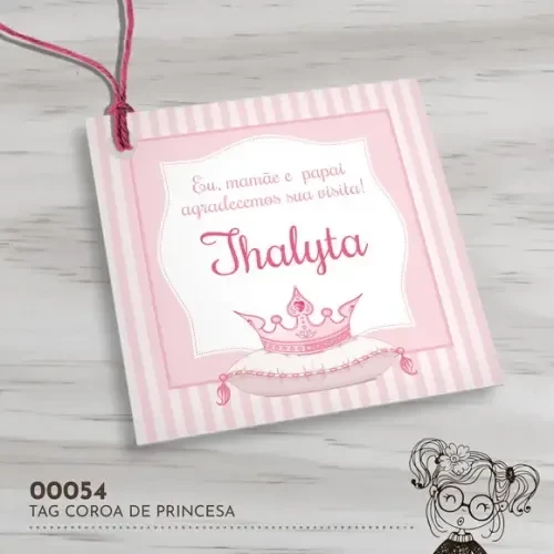 Tag Quadrada Coroa de Princesa 00054