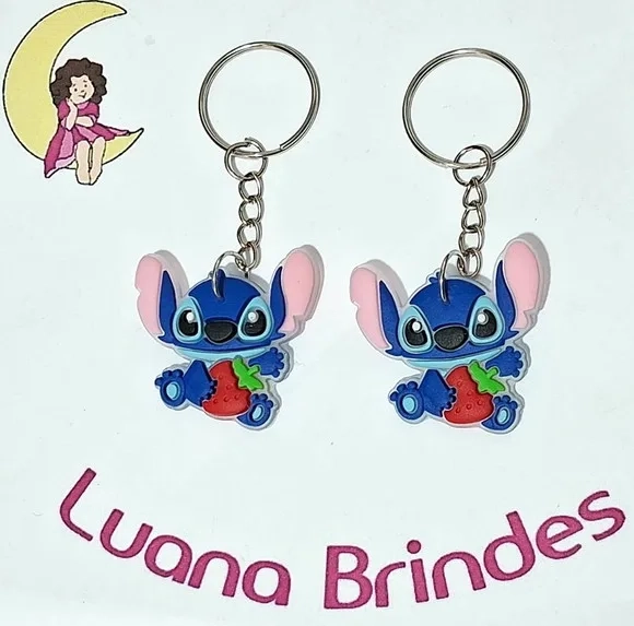 Chaveiro Stitch 3,5cm Emborrachado Pacote com 6 Unidades