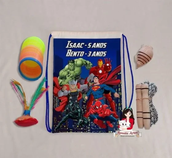Mochila Boa Infância Tema Super Heróis
