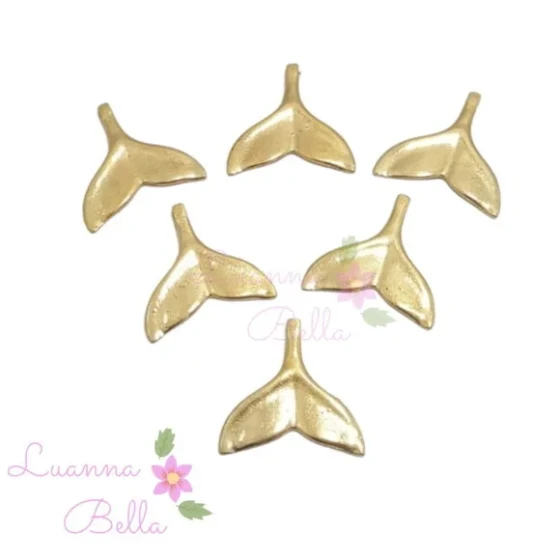 Pingente Calda de Baleia/Sereia Metal dourado- pact c/7