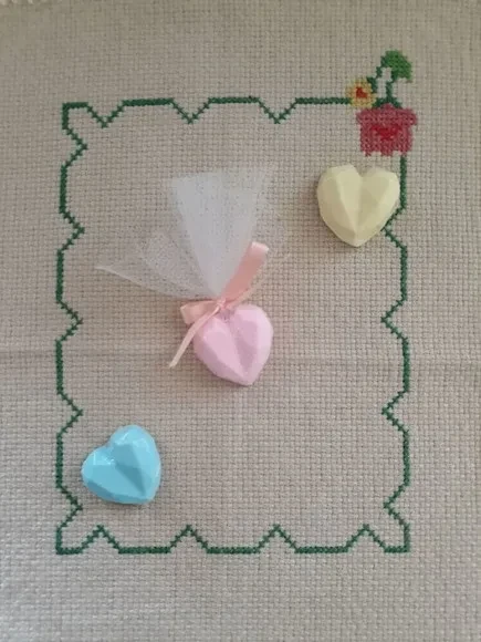 Lembrancinha / Mini Sabonete - Coração Lapidado Diamante