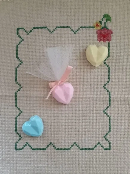 Lembrancinha / Mini Sabonete - Coração Lapidado Diamante