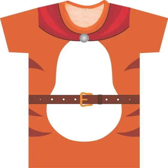 Camiseta Infantil Tema Gato Aventureiro com Capa e Cinto – Fantasia Divertida para Meninos