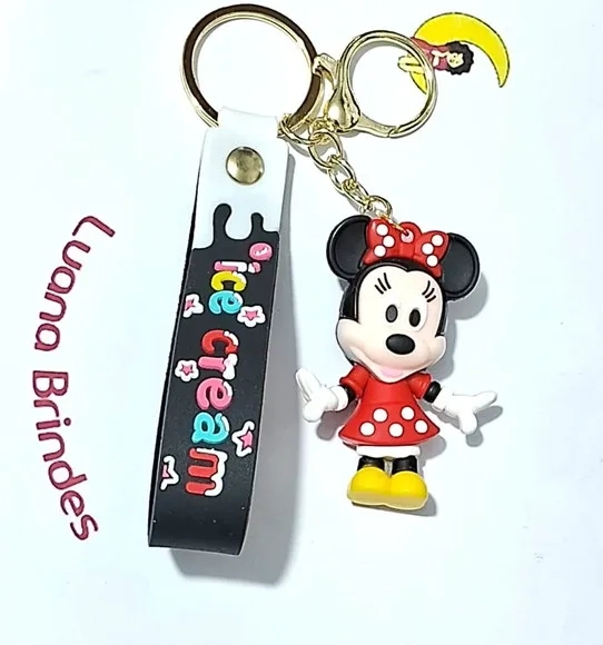 Chaveiro Mickey e Minnie 3d Emborrachado 1 Unidade