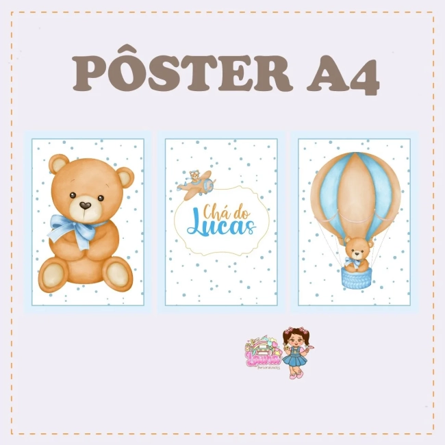 Kit Festa Só Um Bolinho CHÁ DE BEBÊ AZUL - Decoração de Festa