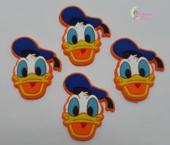 Aplique Pato Donald de borracha - pct c/7 unidades