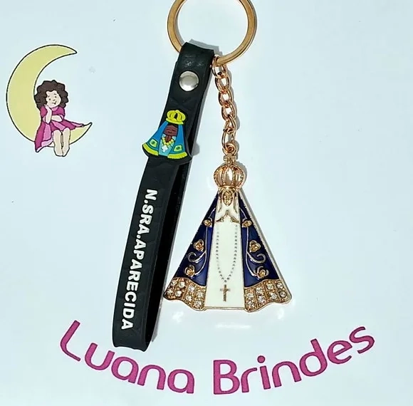 Chaveiro Nossa Senhora Aparecida com Fita Silicone 1 Peça