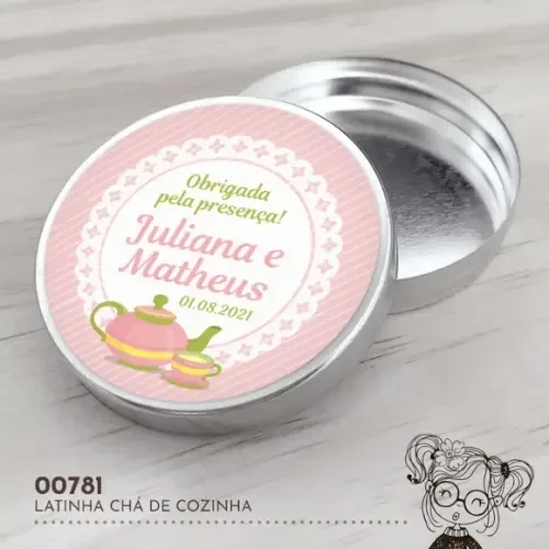 Latinha Adesivada Chá de Cozinha - 00781