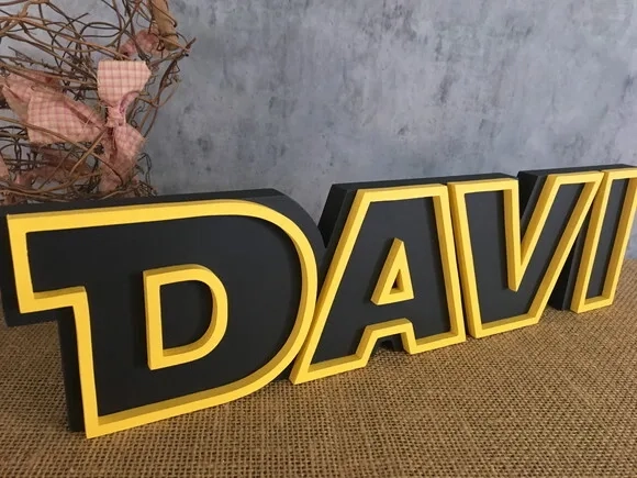Letras Decorativas Personalizadas em MDF para Quarto de Bebê e Festas - Tema Star Wars