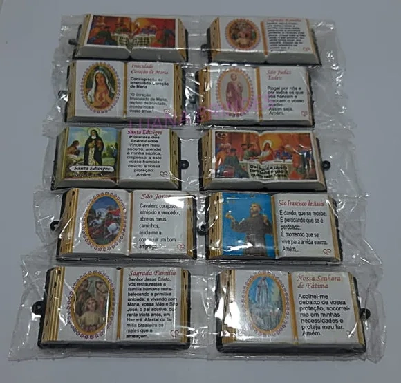 Pingente Livrinho de Acrilico Religiosos Pct 10 Unidades