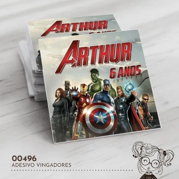 Adesivo Quadrado os Vingadores - 00496