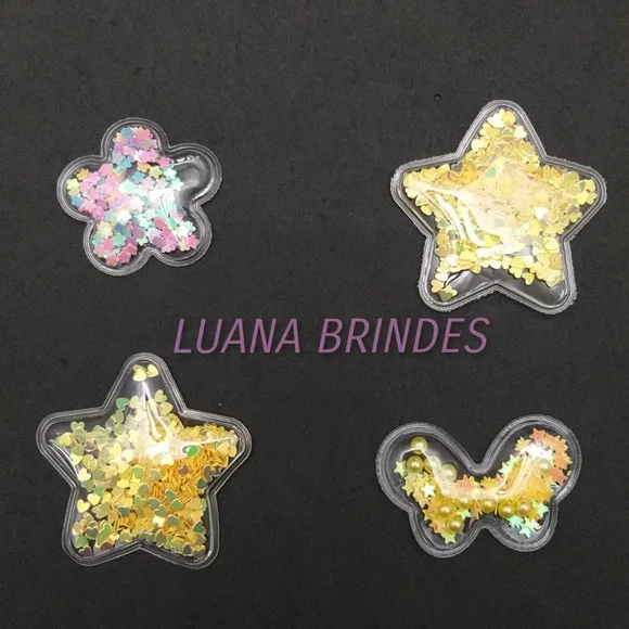 Apliques Recheados Variados - pct com 4 unidades