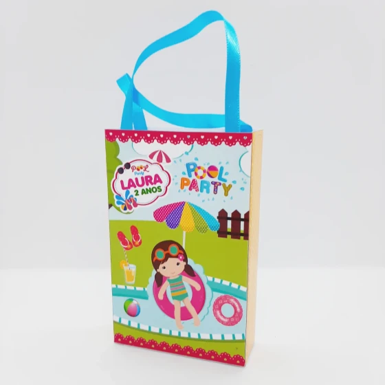 PEGUE E MONTE - Sacolinha Surpresa Personalizada POOL PARTY