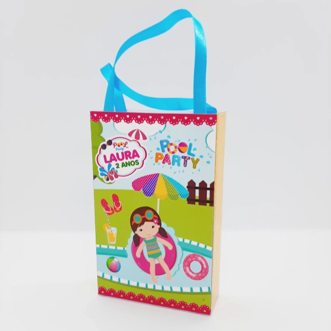 PEGUE E MONTE - Sacolinha Surpresa Personalizada POOL PARTY