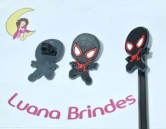 Ponteira P/lápis Homem Aranha Emborrachado 6 Unidades