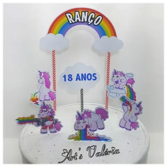 Topo de Bolo Unicórnio Ranço
