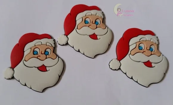Aplique Papai Noel de borracha - pct com 7 unidades