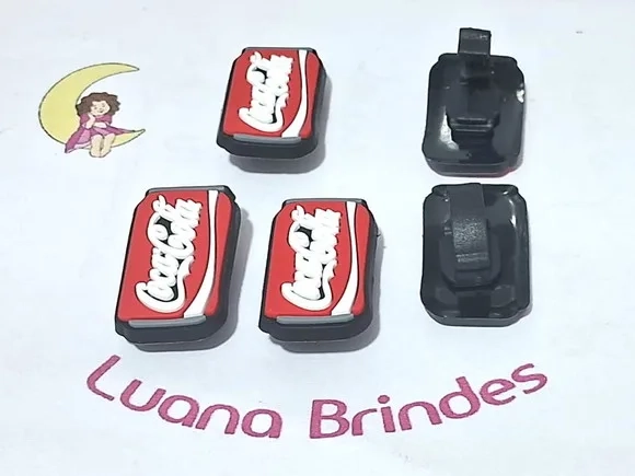 Pins para Cadarço Coca Cola 3cm Pacote com 6 Unidades