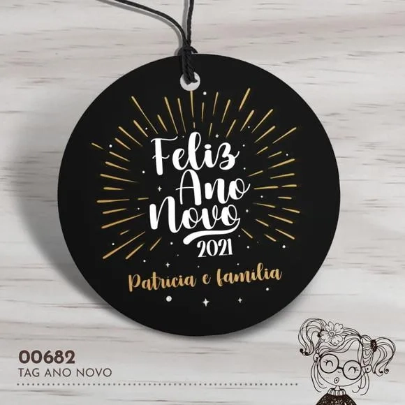 Tag Redonda Feliz Ano Novo - 00682