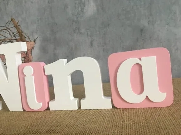 Letras de mdf -nomes Blocos Borboleta