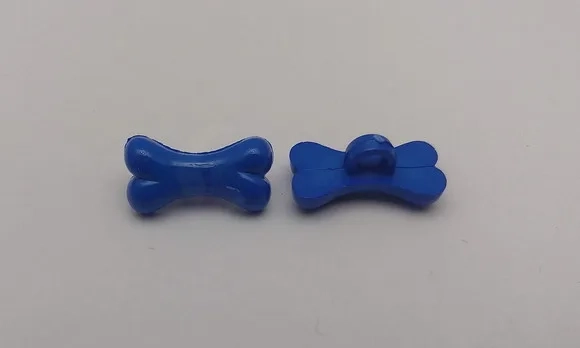 Aplique Botão Osso Azul - Plastico 1,9cm - Pacotes com 20 Un