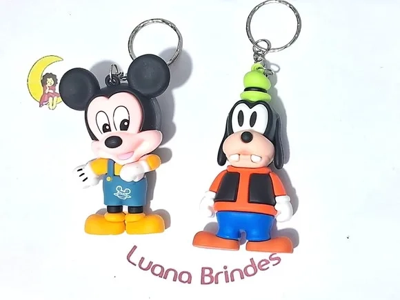 Chaveiro Turma do Mickey 6cm Emborrachado Pcts com 2 Unidade