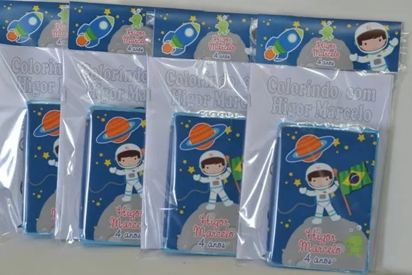 Kit Colorir Festa Astronauta Menino
