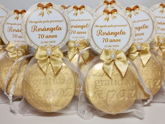 Lembrancinha 70 Anos: Sabonete Desejos de Gratidão P