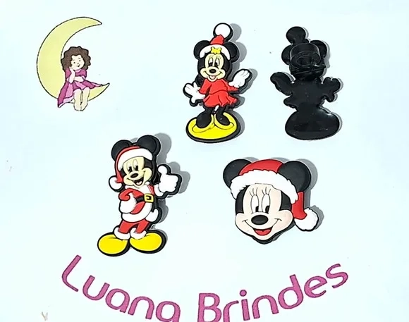 Ponteira P/lápis Mickey e Minnie Natal Pacote com 6 Unidades