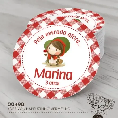 Adesivo Redondo Chapeuzinho Vermelho - 00490