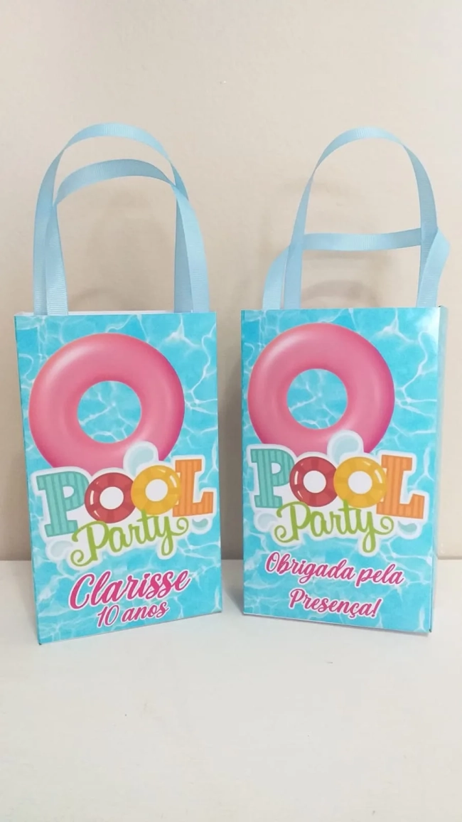 Sacolinhas Personalizadas Pool Party para Lembrancinhas