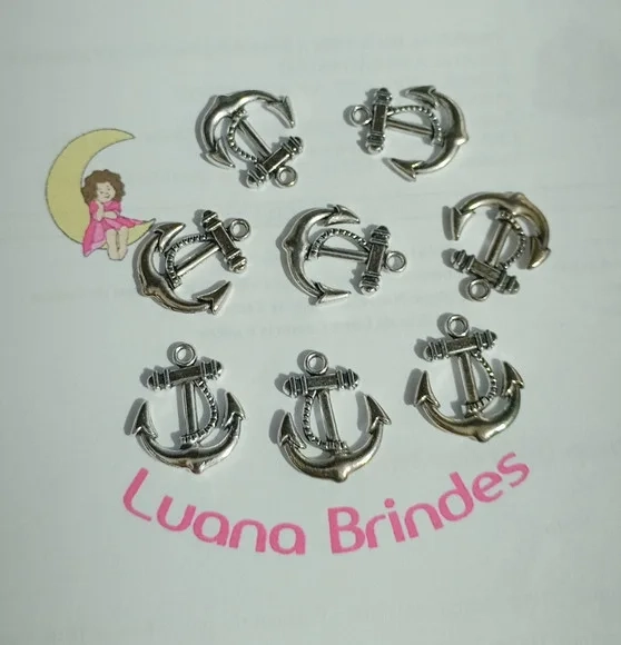 Pingente Âncora de Metal Niquel 2,3cm Pacote com 10 Unidades