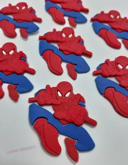 Aplique Homem Aranha de borracha - pct com 6 unidades