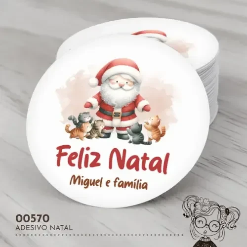 Adesivo Redondo Natal - 00571