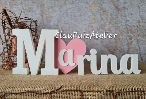 Letras de MDF -Nomes Coração