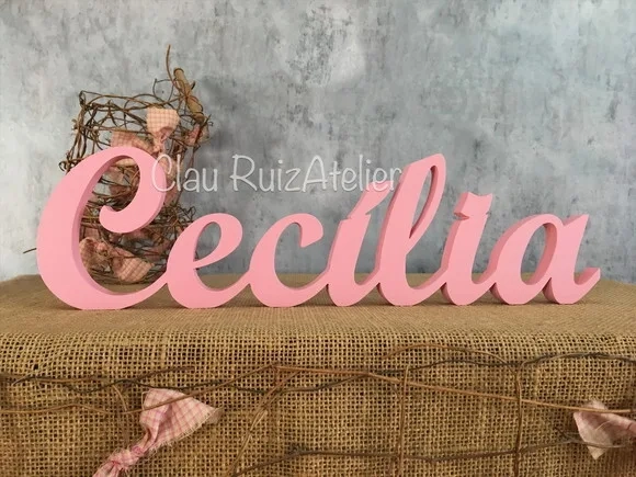 Letras Decorativas - nome em MDF Linha Cursiva