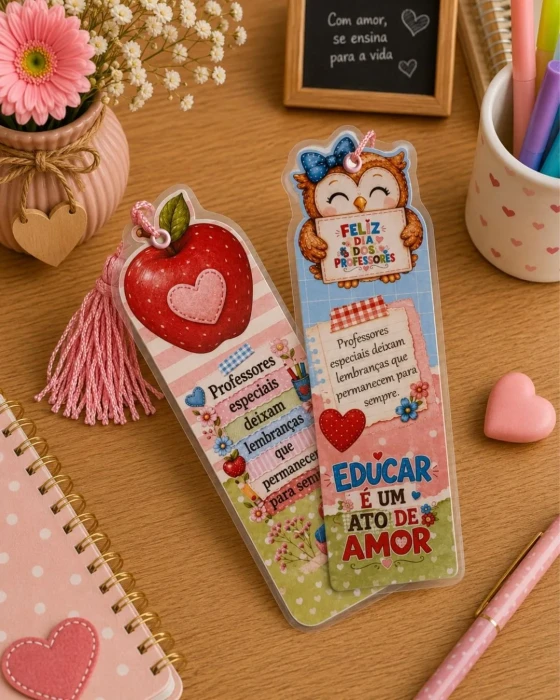 Marca Páginas Plastificado Tassel - Dia do Professor