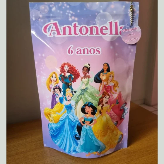 Saquinho Zip Lock 16x26 Lembrancinha As Princesas