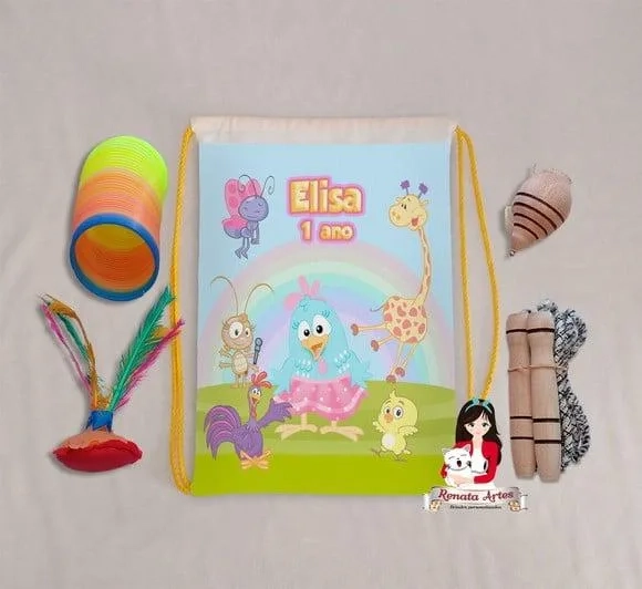Mochila Boa Infância Personalizada Tema Galinha Pintadinha