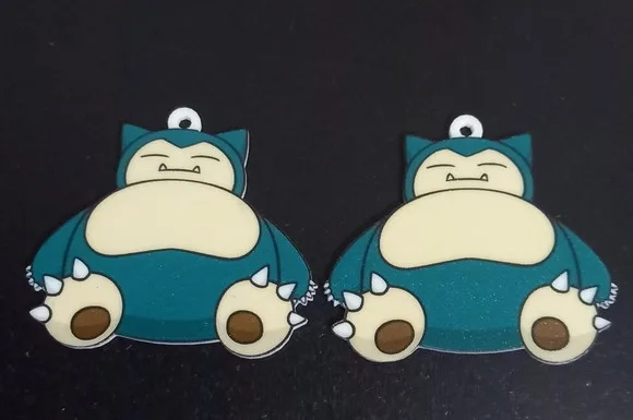 Pingente Pokémon Snorlax Acrilico Uv- 3 Unidades
