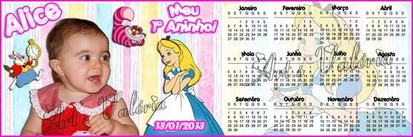 Calendário Marca Página c/ Ímã - 15x5cm